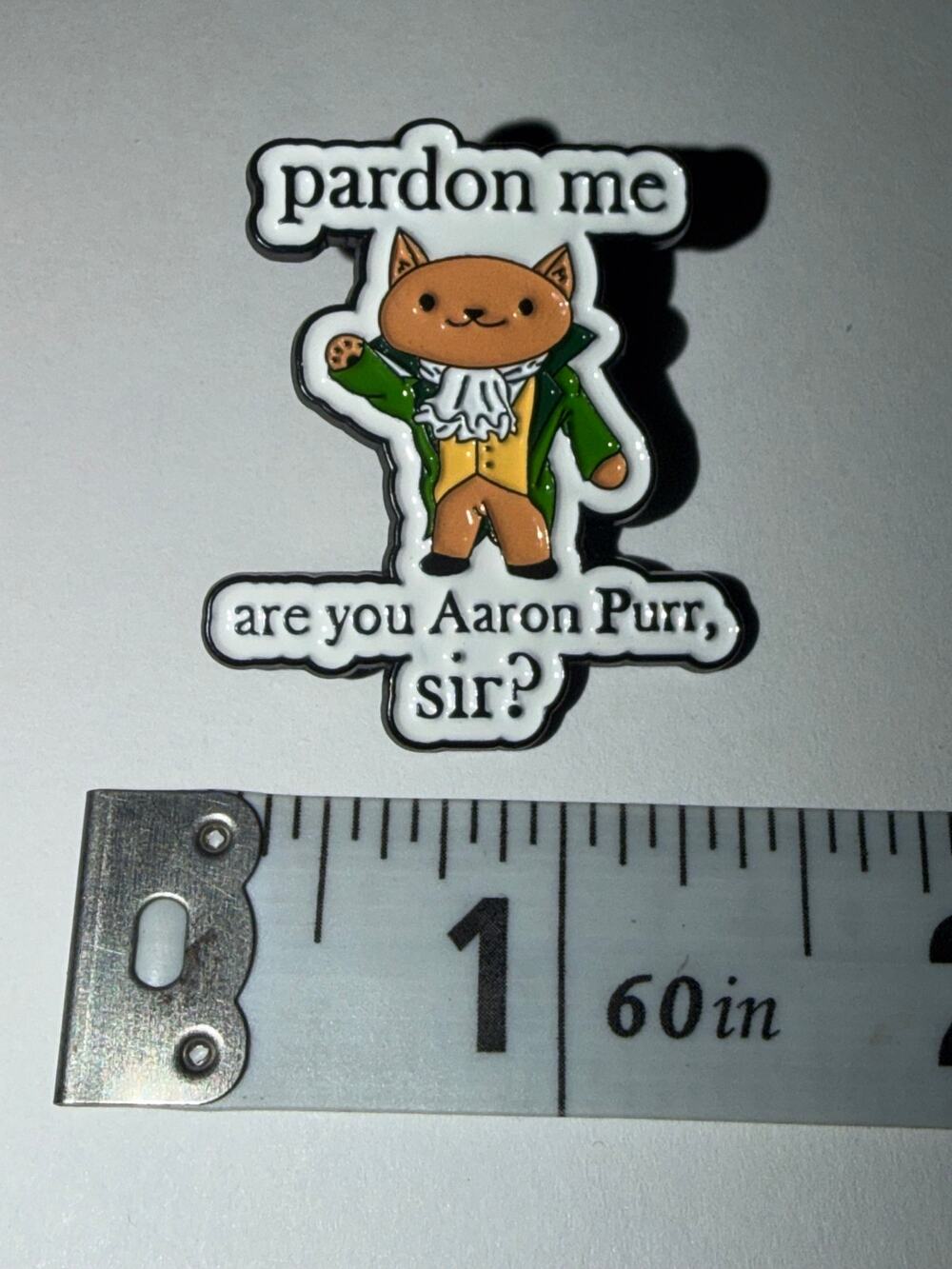 Pardon Me. Are You Aaron Purr, Sir? Cat Pin Brooch